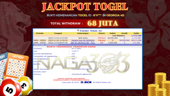 bukti jp naga303 #692