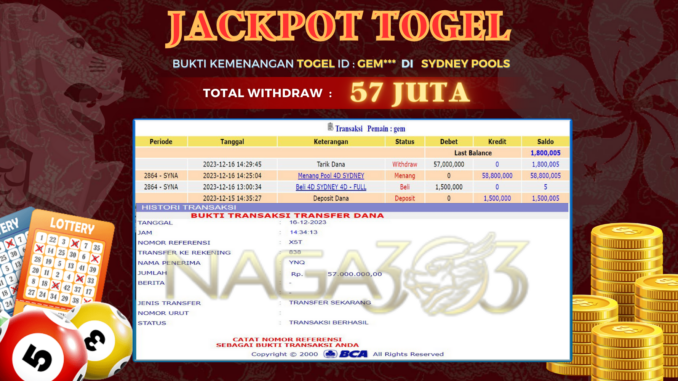 BUKTI JP NAGA303 #747