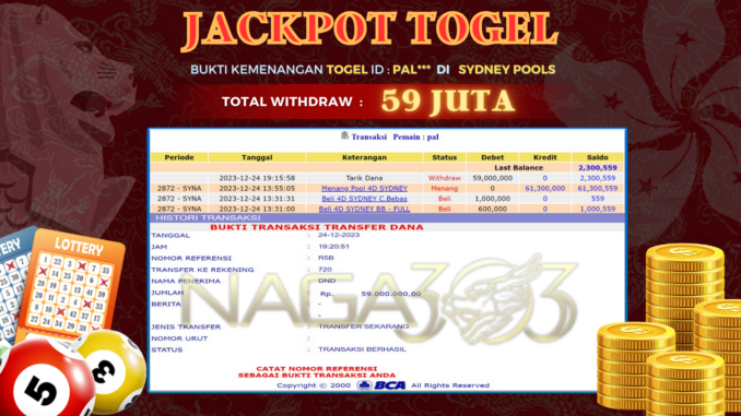 BUKTI JP NAGA303 #768